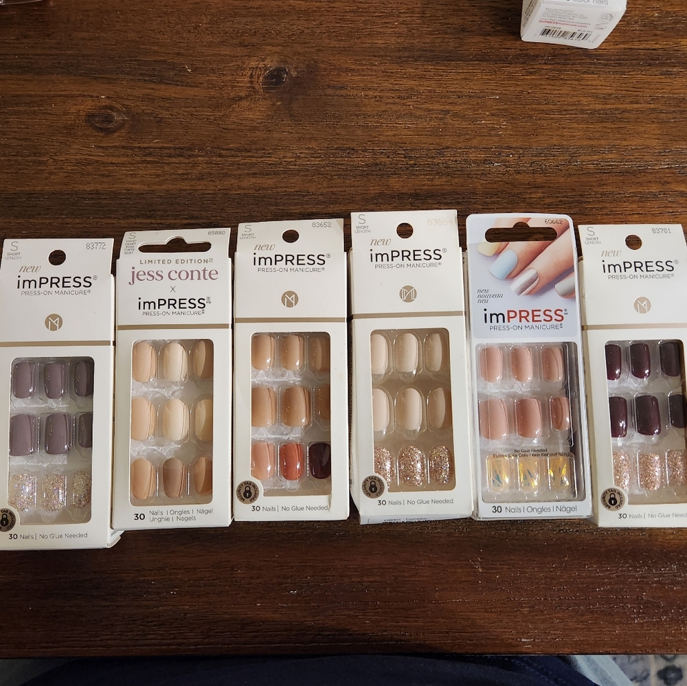 Set Of 6 NIB imPRESS Press-On Nails - Assorted Colors LIMITED EDITION